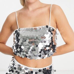 Disc Sequin Crop top